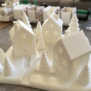 Hangulatos téli falu - karácsony - adventi díszek - adventi asztaldísz - Meska.hu