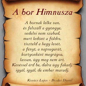 Hűtőmágnes - A bor Himnusza, lézervágott - Meska.hu