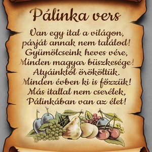 Hűtőmágnes - Pálinka vers, lézervágott - Meska.hu