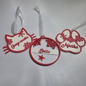 Karácsonyfa Neves kutyás/macskás/sima dísz, Karácsony, Karácsonyi lakásdekoráció, Karácsonyfadíszek, Mindenmás, MESKA