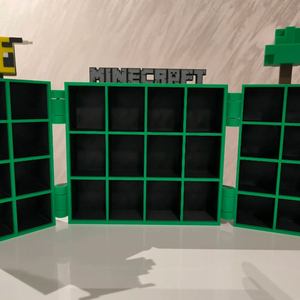 Minecraft gyűjtői polc és minifigura  állvány - otthon & életmód - dekoráció - asztal és polc dekoráció - dekorációs tál, tartó - Meska.hu