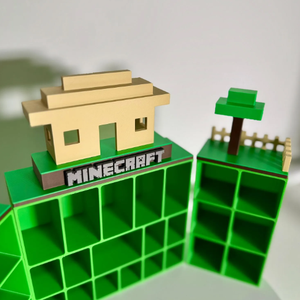 Minecraft falu és tájképi kinyitható gyűjtői polc minifiguráknak - otthon & életmód - dekoráció - asztal és polc dekoráció - dekorációs tál, tartó - Meska.hu