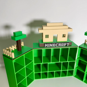Minecraft falu és tájképi kinyitható gyűjtői polc minifiguráknak - otthon & életmód - dekoráció - asztal és polc dekoráció - dekorációs tál, tartó - Meska.hu