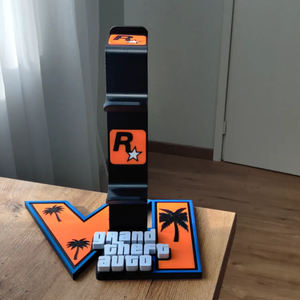 GTA VI PS5/Xbox dupla controller + fülhallgató tartó. - otthon & életmód - tárolás & rendszerezés - kontroller tartók - Meska.hu