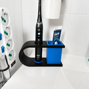 Minimál stílusú  Oral-B iO fogkefe és fogkrém rendszerező  - otthon & életmód - fürdőszoba - fürdőszobai tároló - Meska.hu