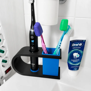 Minimál stílusú  Oral-B iO fogkefe és fogkrém rendszerező  - otthon & életmód - fürdőszoba - fürdőszobai tároló - Meska.hu