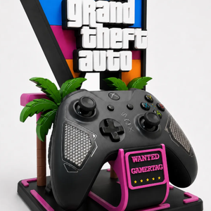 Grand Theft Auto VI Prémium Kontrollertartó Állvány � Vice City Neon Edition - otthon & életmód - tárolás & rendszerezés - kontroller tartók - Meska.hu