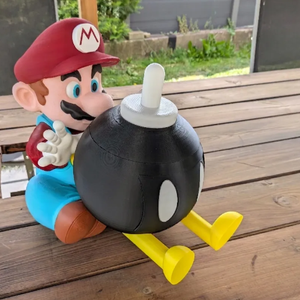 Super Mario és Bob-omb 30cm Popcorn Vödör / Nassolótál - otthon & életmód - konyhafelszerelés, tálalás - tálalás - kínálótál - Meska.hu