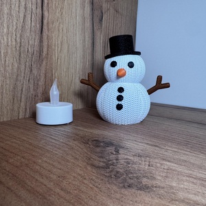 Világító Hóember Dekoráció  3D nyomtatott, kézzel összeállított téli dísz - karácsony - karácsonyi lakásdekoráció - karácsonyi manók, figurák - Meska.hu