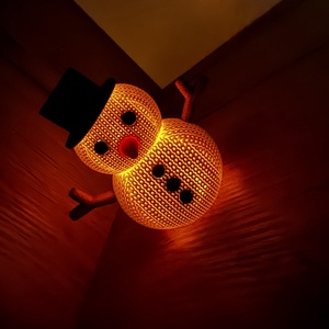 Világító Hóember Dekoráció  3D nyomtatott, kézzel összeállított téli dísz - karácsony - karácsonyi lakásdekoráció - karácsonyi manók, figurák - Meska.hu