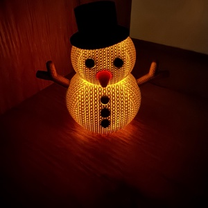 Világító Hóember Dekoráció  3D nyomtatott, kézzel összeállított téli dísz, Karácsony, Karácsonyi lakásdekoráció, Karácsonyi manók, figurák, , MESKA