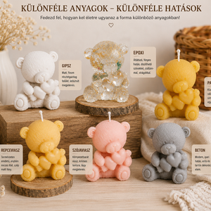 Macifiú szívecskével szilikon forma - kellékek & szerszámok - vegyes alapanyag - szilikon öntőforma - Meska.hu