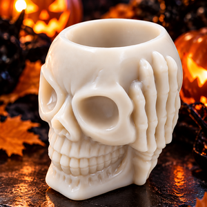 Koponya mécsestartó szilikon öntőforma � Halloween dekoráció szilikon forma - Meska.hu