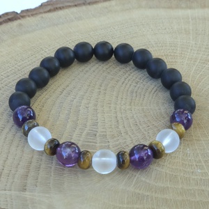 Iskolai harmonizáló programozott kristálykarkötő, Ékszer, Karkötő, Ásványkarkötő, Ékszerkészítés, MESKA