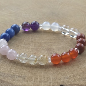 8 csakra harmonizáló programozott kristálykarkötő /8cs7, Ékszer, Karkötő, Ásványkarkötő, Ékszerkészítés, MESKA
