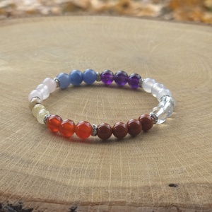 8 csakra harmonizáló programozott kristálykarkötő  /8cs23, Ékszer, Karkötő, Ásványkarkötő, Ékszerkészítés, MESKA