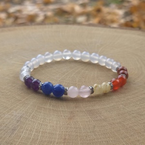 8 csakra harmonizáló programozott kristálykarkötő /8cs1, Ékszer, Karkötő, Ásványkarkötő, Ékszerkészítés, MESKA