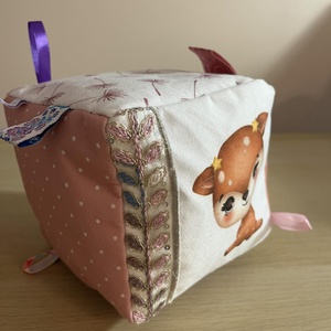 Baba játék kocka (lányos) 13x13 cm - játék & sport - 3 éves kor alattiaknak - babakocka - Meska.hu