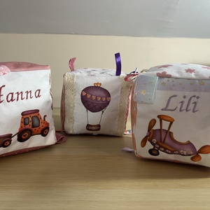 Baba játék kocka (lányos) 13x13 cm - játék & sport - 3 éves kor alattiaknak - babakocka - Meska.hu