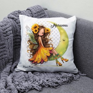Névvel kérhető - Huncut Napraforgós tündérlány mintás párna - otthon & életmód - lakástextil - párna & párnahuzat - díszpárna (belsővel együtt) - Meska.hu