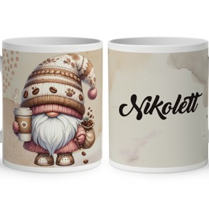 Névvel kérhető - Kávés manó cókmókos mintás bögre, Otthon & Életmód, Konyhafelszerelés, tálalás, Tálalás, Bögre & Csésze, , MESKA