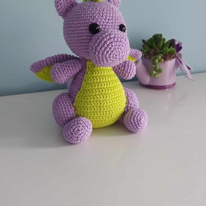 Horgolt sárkány - játék & sport - plüssállat & játékfigura - plüss sárkány - Meska.hu