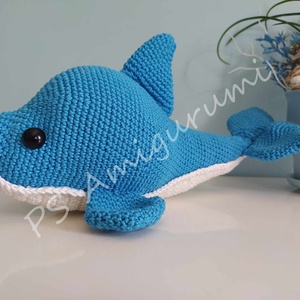 30 centis horgolt delfin - játék & sport - plüssállat & játékfigura - más figura - Meska.hu