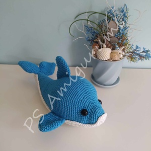 30 centis horgolt delfin - játék & sport - plüssállat & játékfigura - más figura - Meska.hu