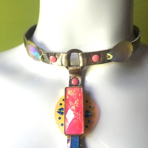 Bőr choker - ékszer - nyaklánc - medálos nyaklánc - Meska.hu