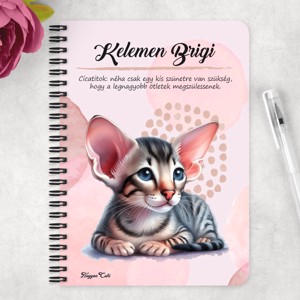 Személyre szabható - Cuki devon cicus mintás A6-os füzet - otthon & életmód - papír, írószer - jegyzetfüzet & napló - Meska.hu