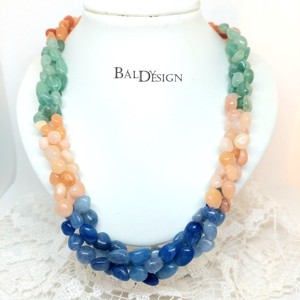 3 soros aventurin nyaklánc, Ékszer, Nyaklánc, Medál nélküli nyaklánc, Ékszerkészítés, Gyöngyfűzés, gyöngyhímzés, MESKA