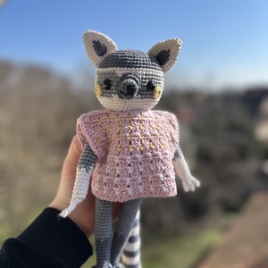 Tina, a gyűrűsfarkú maki, Játék & Sport, Plüssállat & Játékfigura, Majom, Horgolás, MESKA