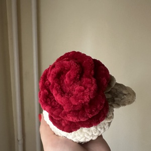 Horgolt cserepes rózsa - otthon & életmód - virágdekoráció - virágdíszek - virágdísz kaspóban - Meska.hu