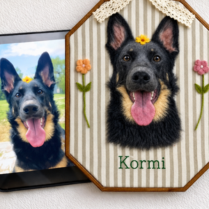 Egyedi nemezelt kutyaportré keretben � személyre szabható, Művészet, Textilkép, Nemezelt, Nemezelés, MESKA