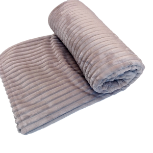 Bordázott Meleg Fleece Takaró világosszürke - otthon & életmód - lakástextil - felnőtt takaró, pléd - Meska.hu