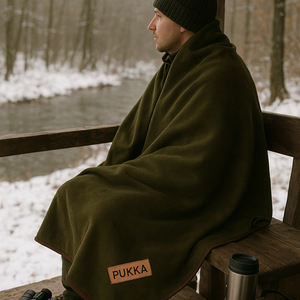 Vadász-horgász kétoldalas Fleece takaró hordozóval 145 x 200 - otthon & életmód - lakástextil - felnőtt takaró, pléd - Meska.hu