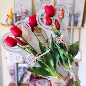 Anyák-napi tulipános ajándék, Otthon & Lakás, Dekoráció, Virágdísz és tartó, Csokor & Virágdísz, Mindenmás, MESKA