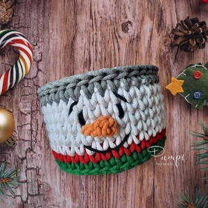 Hóember kosár - Meska.hu