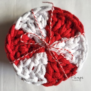 Karácsonyi horgolt poháralátét - Meska.hu