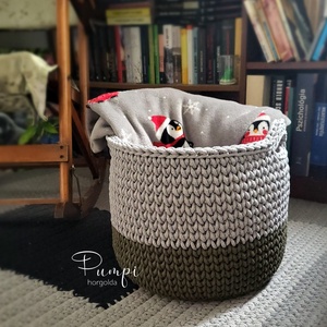 Óriás horgolt kosár - otthon & életmód - tárolás & rendszerezés - tárolókosár - Meska.hu