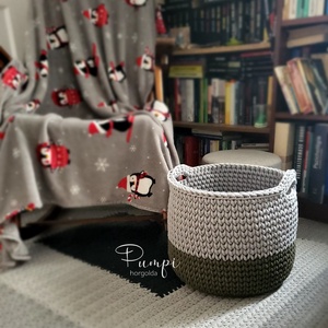 Óriás horgolt kosár - otthon & életmód - tárolás & rendszerezés - tárolókosár - Meska.hu
