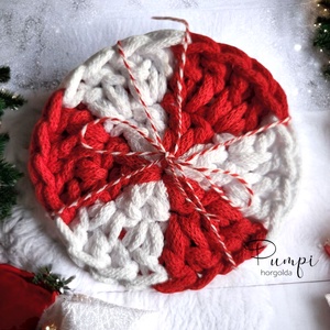 Karácsonyi horgolt poháralátét, Otthon & Életmód, Konyhafelszerelés, tálalás, Tálalás, Tányér- és poháralátét, Horgolás, MESKA