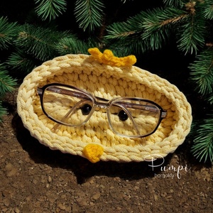 Szemüvegtartó csibés, Táska & Tok, Pénztárca & Más tok, Szemüvegtok, Horgolás, MESKA
