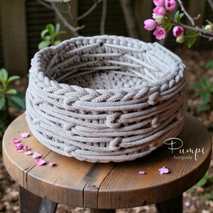 Horgolt kosár - otthon & életmód - tárolás & rendszerezés - tárolókosár - Meska.hu