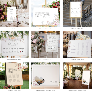 Esküvői meghívó digitális Canva prémium sablon csomag, Wildflower Collection - művészet - grafika & illusztráció - digitális - Meska.hu