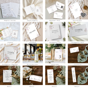 Esküvői meghívó digitális Canva prémium sablon csomag, Wildflower Collection - művészet - grafika & illusztráció - digitális - Meska.hu