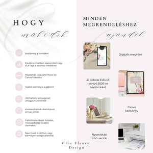 Esküvői meghívó digitális Canva prémium sablon csomag, Rose Elegance Collection - művészet - grafika & illusztráció - digitális - Meska.hu