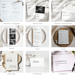 Esküvői meghívó digitális Canva alap sablon csomag, Minimalist Collection - művészet - grafika & illusztráció - digitális - Meska.hu