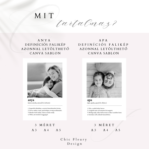 Anya és Apa definíciós falikép digitális, nyomtatható Canva sablon poszter - művészet - grafika & illusztráció - digitális - Meska.hu