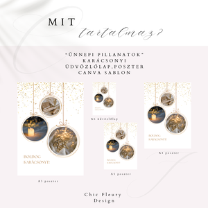 Ünnepi pillanatok üdvözlőlap, poszter, falikép digitális, nyomtatható Canva sablon - művészet - grafika & illusztráció - digitális - Meska.hu